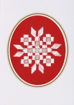 176745 Permin Kit Christams Card  Includes envelope.; 3.6" x 5.2"; White Hardanger; 22c