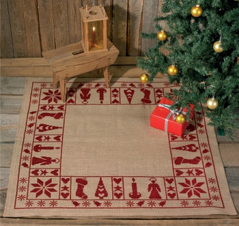 456224 Permin Kit Christmas Tree Skirt 46" x 46"; Jute 