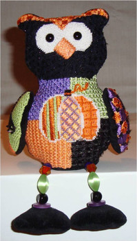 Halloween Pumpkin Owl 6” x 4” 18 Mesh Sew Much Fun