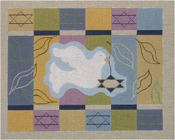 Judaica Tallis Bag Mosaic Dove 11” x 14”	18 Mesh Sew Much Fun