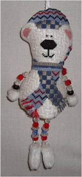 CHRISTMAS Polar Bear 5” x 2.5" 18 Mesh Sew Much Fun 