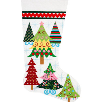 APHOME CREATIONS6208 Merry Christmas Trees Stocking Alice Peterson HOME CREATIONS !
