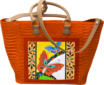 BAG69O Large Tote - Orange - 14"Wx13"Hx6.5"D Lee's Needle Arts