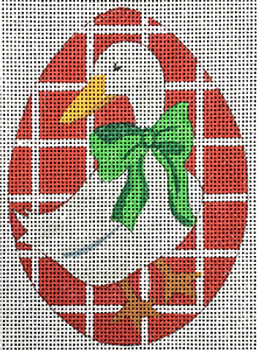 TS288 French Country Goose Christmas Egg 18 Mesh 3 x 5 TS Designs