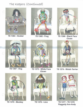 TS1373 White Face Clown  Canvas Only,  Shown Finished 13 Mesh TS Designs