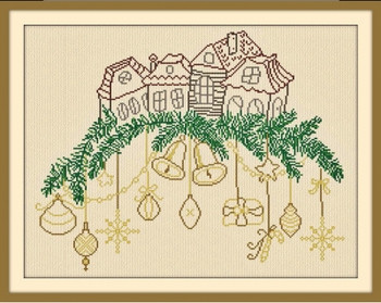 AAN383 illaggio di Natale (Christmas Village) Alessandra Adelaide Needleworks Counted Cross Stitch Pattern