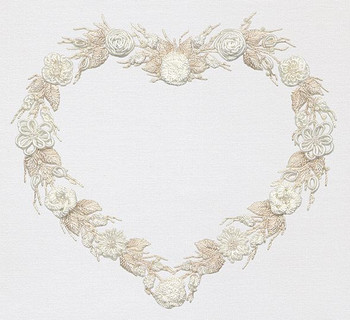 1019 Wedding Wreath Black Fabric Print Only EdMar Brazilian Dimensional Embroidery