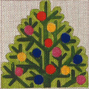 C105 Tree-Ornaments 4 x 4 18 Mesh Jane Nichols Needlepoint