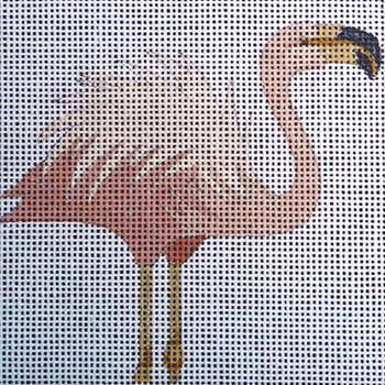 C134 Standing 4 x 4 18 Mesh Flamingo Jane Nichols Needlepoint
