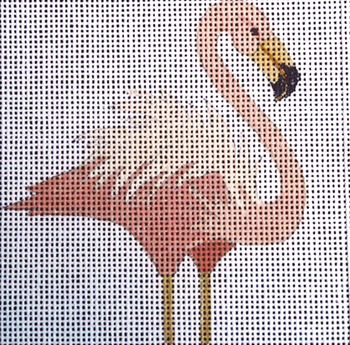 C132 S Neck 4 x 4 18 Mesh Flamingo Jane Nichols Needlepoint