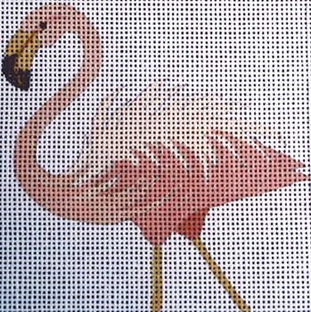 C131 Striding 4 x 4 18 Mesh Flamingo Jane Nichols Needlepoint