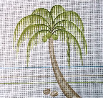 C362 Coconut Palm 4 x 4 18 Mesh Jane Nichols Needlepoint