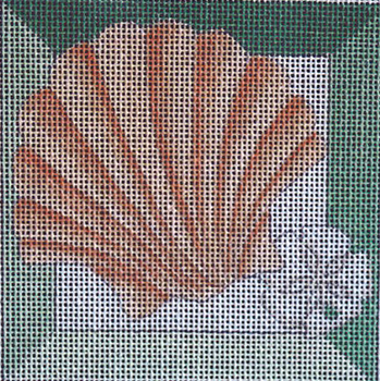 C250 Scallop Shadowbox 4 x 4 18 Mesh Jane Nichols Needlepoint