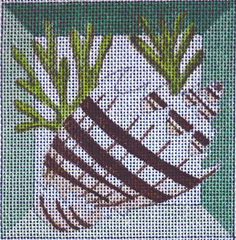 C251 Kings Crown Shadowbox 4 x 4 18 Mesh Jane Nichols Needlepoint