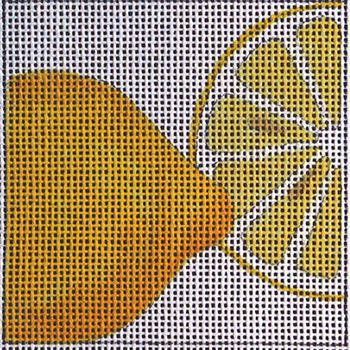 C390 Lemon 4 x 4 13 Mesh Jane Nichols Needlepoint