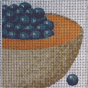 C388 Cantaloupe/Blueberries 4 x 4 13 Mesh Jane Nichols Needlepoint