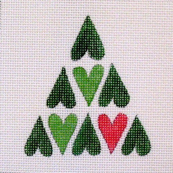 C456 Heart Tree 4 x 4 18 Mesh Jane Nichols Needlepoint