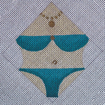 C815 Diagonal Plain Bikini  4 x 4 13 Mesh Jane Nichols Needlepoint