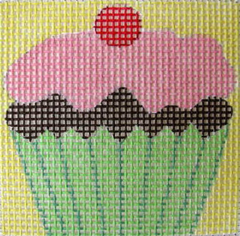 K21 Cupcake  4 x 4  13 Mesh Kid & Beginner Jane Nichols Needlepoint