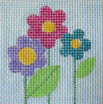 K10 Flowers 4 x 4  10 Mesh Kid & Beginner Jane Nichols Needlepoint