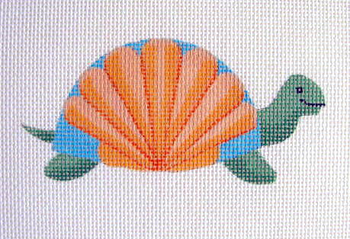 1219 Scallop Shell Turtle 5 x 7 13 Mesh Jane Nichols Needlepoint