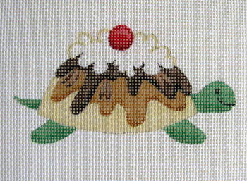 1223 Turtle Sundae 5 x 7 13 Mesh Jane Nichols Needlepoint