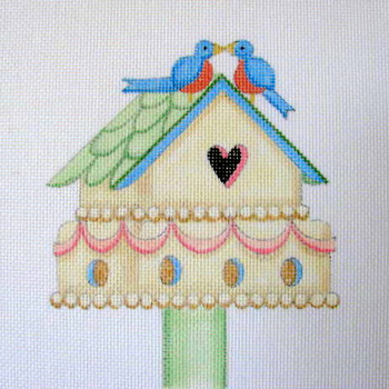 1106 June Wedding Cake Birdhouse 7 x 7 18 Mesh Birdhouse Jane Nichols Needlepoint
