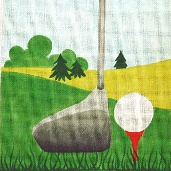 P014 Metal 12 x 12	13 Mesh Golf Jane Nichols Needlepoint