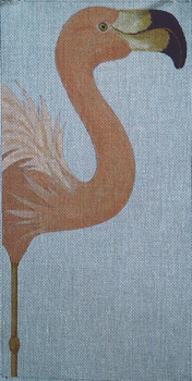 128 Plain Flamingo 7 x 14 18 Mesh Flamingo Jane Nichols Needlepoint