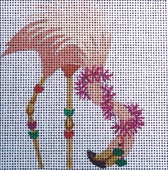 140 Sunglasses/Boa 5 x 5 13 Mesh Flamingo Jane Nichols Needlepoint