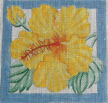 321S Hibiscus Square 5 x 5 18 Mesh Jane Nichols Needlepoint