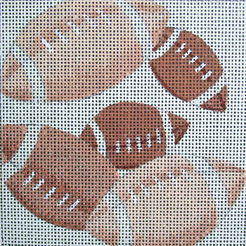 591 Football  9 x 9 13 Mesh Jane Nichols Needlepoint