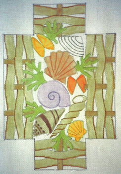 630 Shell Basket Brick Cover 13 Mesh Jane Nichols Needlepoint