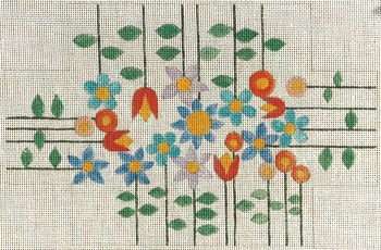 642P Flowers & Stems Pillow 10 x 14 13 Mesh Jane Nichols Needlepoint