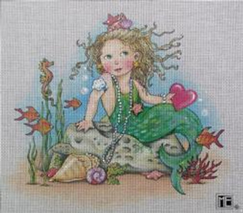 ME-BH05 Heart Mermaid 9x7.5 18 Count BEACH & SEA Mary Engelbreit