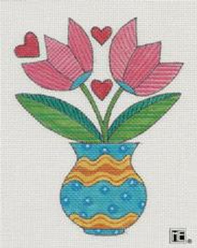 ME-FL03 Pink Tulips 4.5x5.5 18 Count Mary Engelbreit