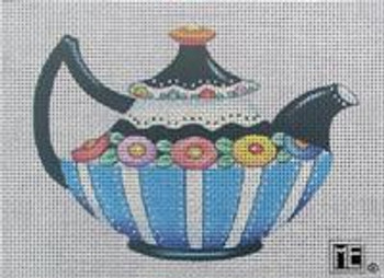 ME-TT02 Black & Blue 3.5x4.75 18 Count TEATIME TEAPOT Mary Engelbreit