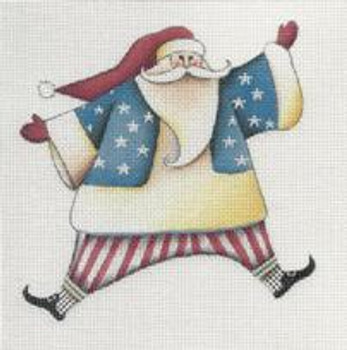 LA-HO06 Patriotic Santa 5.5x6 18 Mesh Lynne Andrews