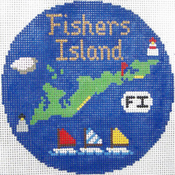 SN777 Fishers Island Ornament 4.25 round18 Mesh Silver Needle Designs