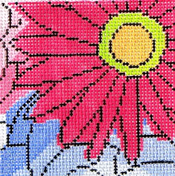 191a Jean Smith Designs Garden Jewel Coaster #1  4" Square 13 Mesh
