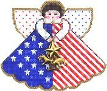 PP950 Angel With Charms Political Ambitions (Flag)18 Mesh 5.25x4.5 Painted Pony Designs