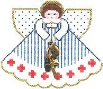 PP955 Angel With Charms Nurse (White) 18 Mesh 5.25x4.5 Painted Pony Designs