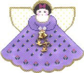 PP916 Angel With Charms May Flowers (purple) 18 Mesh 5.25x4.5 Painted Pony Designs