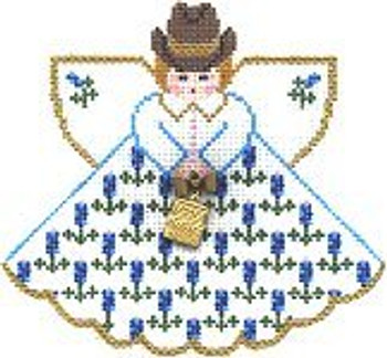 PP994TH Angel with charms: Bluebonnet Angel (white)18 Mesh 5.25 x 4.5 Painted Pony Designs