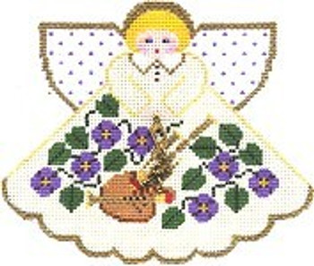 PP996CK Angel with charms Eleven Piper Piping Christmas (Cream) 5.25x4 18 Mesh Painted Pony Designs
