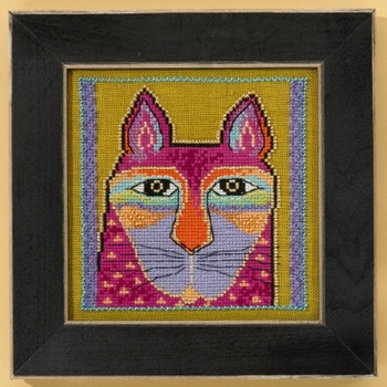 LB305113 Mill Hill Laurel Burch Wild Pink Cat - Cats Collection (Aida)