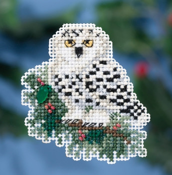MH181633 Mill Hill Seasonal Ornament Kit Snowy Owlet (2016)