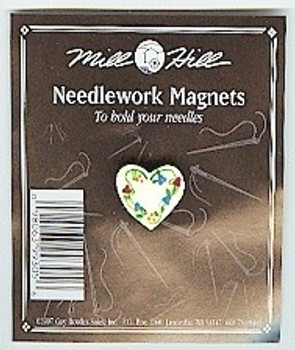 MHMAG5 Floral Heart; 7/8" x 3/4"  Mill Hill Needle Magnet