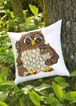 836323 Permin Kit Owl Family Pillow