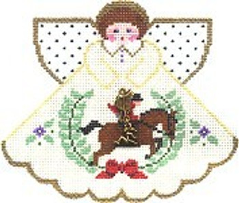 PP996CJ Angel with charms Ten Lords A Leaping (Cream) 18 Mesh 5.25x4.5 Painted Pony Designs
